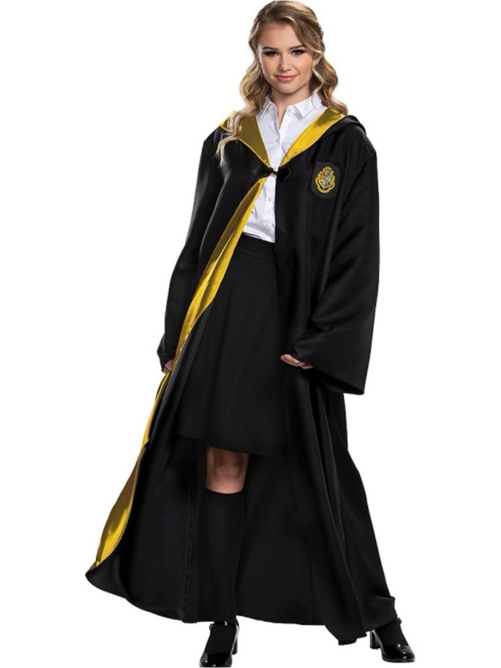 Harry Potter Hufflepuff Adult Wizard Robe Costume with Hood